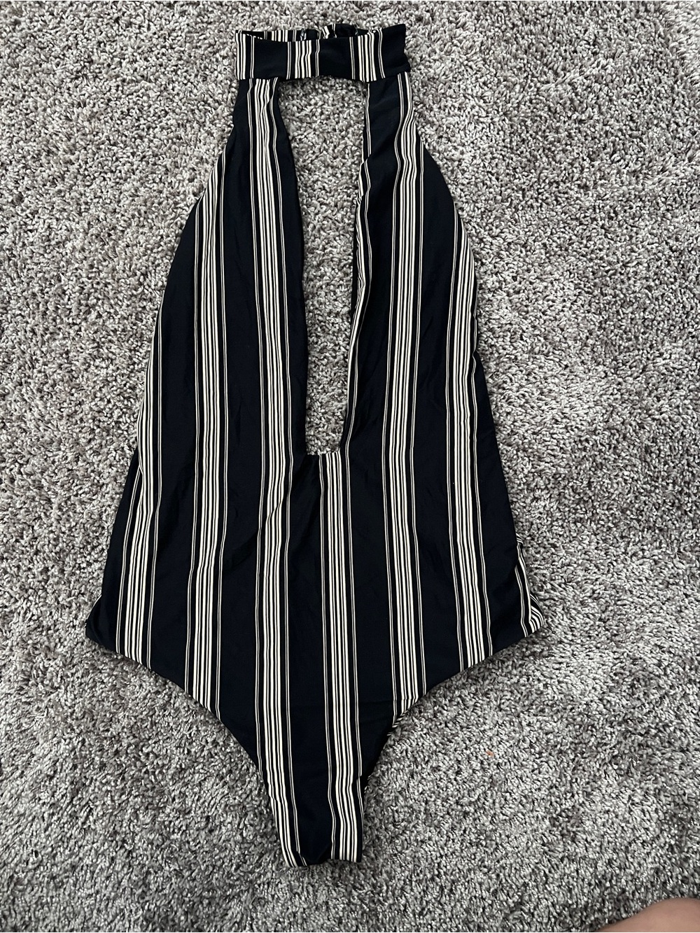 Billabong Striped Plunge Halter One-Piece Swimsuit